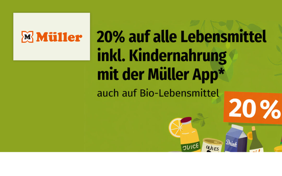 20 Prozent auf Lebensmittel